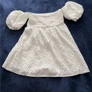 Abercrombie & Fitch Off-Shoulder White Dress with Skort